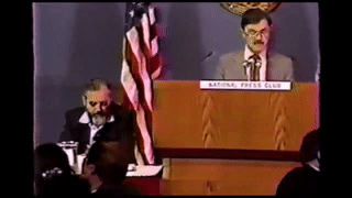Rabbi Meir Kahane speaks at the National Press Club 1985 00:56:51
